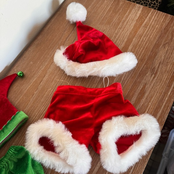 Build-A-Bear Workshop Christmas Santa Claus Elf Outfit Costume Clothes Set Of 2 - Picture 2 of 5